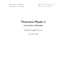 [PDF] Theoretical physics 2 (quantum theory) lecture notes Webber, Cooper.