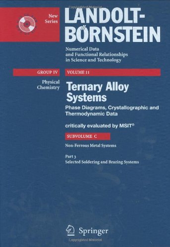 [PDF] Landolt-B?rnstein. Numerical Data and Functional Relationships in Science and Technology. New Series. Group IV: Physical Chemistry, Volume 11. Ternary Alloy Systems Phase Diagrams, Crystallographic and Thermodynamic Data critically evaluated by MSIT?. Subvolume C. Non-Ferrous Metal Systems, Part 3. Selected Soldering and Brazing Systems. G. Effenberg, S. Ilyenko, Materials Science International Team (MSIT)