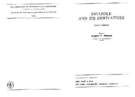 [PDF] Thiazole and its derivatives Jacques V. Metzger