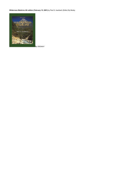 {PDF} Wilderness Medicine Paul S. Auerbach (Editor)