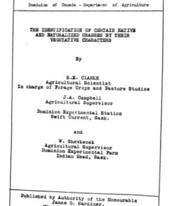 {PDF} The identification of certain native and naturalized grasses by their vegetative characters Sidney Edward Clarke