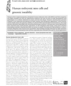 [PDF] Human embryonic stem cells and genomic instability Nathalie Lefort et al