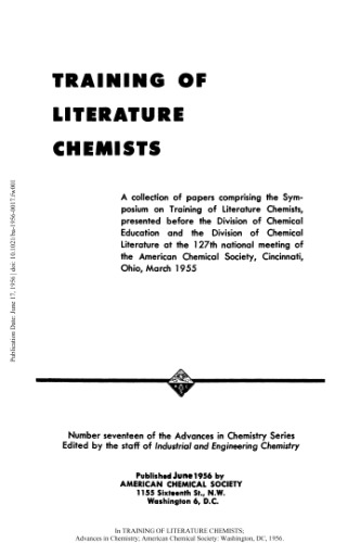 [PDF] Training of Literature Chemists Gould R.F. (ed.)