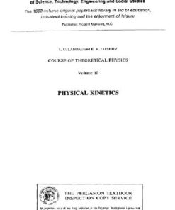 [PDF] Course of Theoretical Physics: Physical Kinetics E. M. Lifshitz, L. P. Pitaevskii, J. B. Sykes, R. N. Franklin