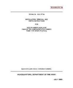 [PDF] TB 9-2510-251-24. Technical bulletin. Installation, removal, and HMMWV family of vehicles (FOVs)