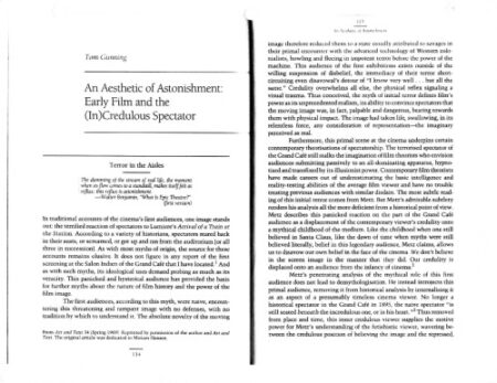 [PDF] An Aesthetic of Astonishment: Early Film and the (In)Credulous Spectator