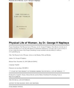 {pdf} The Physical Life of Woman George H. Napheys