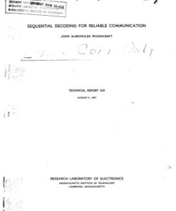 {PDF} Sequential decoding for reliable communication Wozencraft, John M.