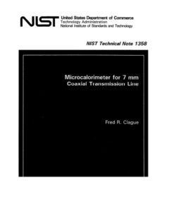 {PDF} Microcalorimeter for 7 mm Coaxial Transmission Line Fred R. Clague