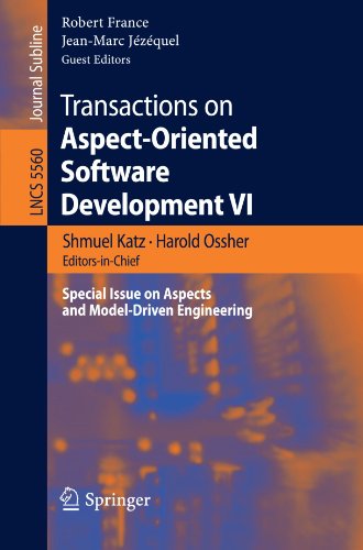 [PDF] Transactions on Aspect-Oriented Software Development VI: Special Issue on Aspects and Model-Driven Engineering Lidia Fuentes, Pablo S?nchez (auth.), Shmuel Katz, Harold Ossher, Robert France, Jean-Marc J?z?quel (eds.)