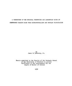 {pdf} A comparison of the physical properties and absorption rates of compressed tablets made from microcrystalline and regular sulfadiazine McKinley, James David