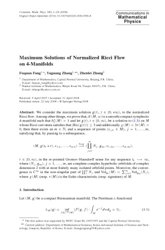 [PDF] Communications In Mathematical Physics - Volume 283 M. Aizenman (Chief Editor)