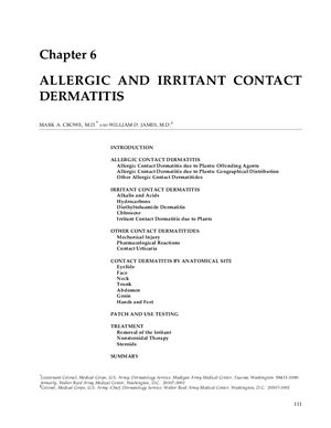 [PDF] Military Dermatology (Textbook of Military Medicine) (Chapters 1-6) James Willam D. (Ed.)