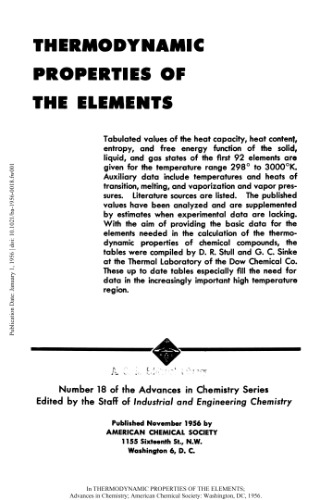 [PDF] Thermodynamic Properties of The Elements Gould R.F. (ed.)