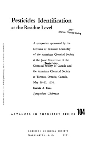 [PDF] Pesticides Identification at the Residue Level Gould R.F. (ed.)