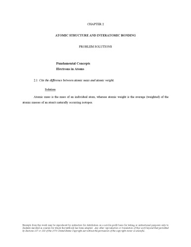 [PDF] Materials Science and Engineering, An Introduction 8th Edition Solution Manual William D. Callister, Jr.