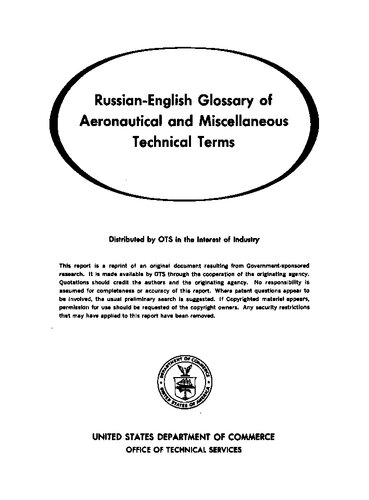{PDF} Russian-English Glossary of Aeronautical and Miscellaneous Technical Terms coll