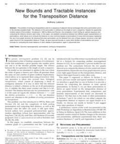 [PDF] New bounds and tractable instances for the transposition distance Anthony Labarre