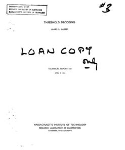 {PDF} Threshold decoding Massey, James L.