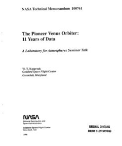 {PDF} The Pioneer Venus orbiter : 11 years of data : a Laboratory for Atmospheres Seminar talk W  T Kasprzak; Goddard Space Flight Center