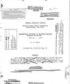 {PDF} THEORETICAL ESTIMATE OF MAXIMUM POSSIBLE NUCLEAR EXPLOSION Bethe, H.A.; US Atomic Energy Commission (AEC) (US); Knolls Atomic Power Laboratory.; United States. Dept. of Energy. Office of Scientific and Technical Information