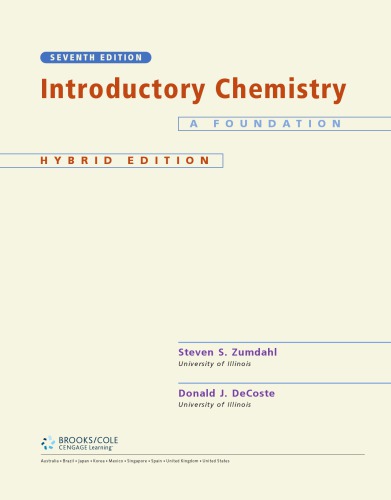 [PDF] Introductory Chemistry - A Foundation [Hybrid] S. Zumdahl, et. al.,