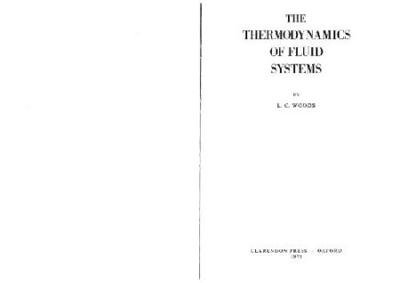 {PDF} The Thermodynamics of Fluid Systems (The Oxford engineering science series) L. C. Woods