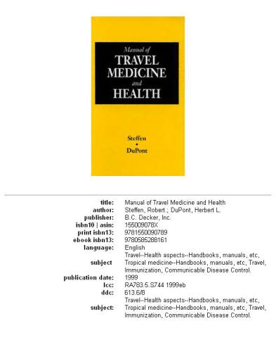 {PDF} Manual of Travel Medicine and Health Herbert L. DuPont