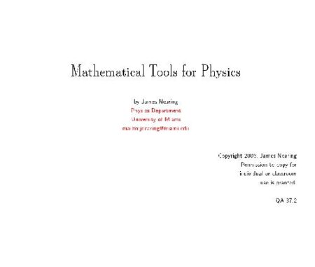 [PDF] Mathematical tools for physics Nearing J.