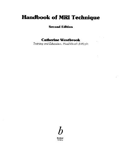 [PDF] Blackwell Science Handbook Of Mri Technique