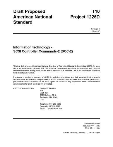 {PDF} SCSI Controller Commands - 2 (SCC-2 r04) T10 Technical Committee