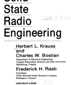 [PDF] Solid State Radio Engineering Herbert L. Krauss, Charles W. Bostian, Frederick H. Raab,