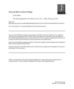{PDF} Genos and Eidos in Aristotle's Biology BALME