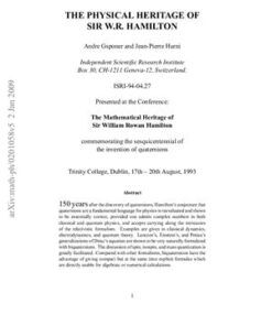 {pdf} The physical heritage of Sir W.R. Hamilton Gsponer A., Hurni J-P.