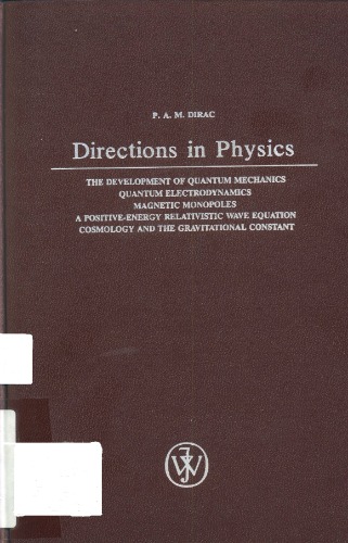 [pdf] Directions in Physics P.A.M. Dirac