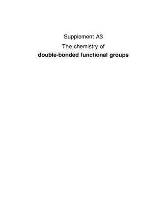 [PDF] 1997 The chemistry of functional groups. The chemistry of double-bonded functional groups Patai S., Rappoport Z.