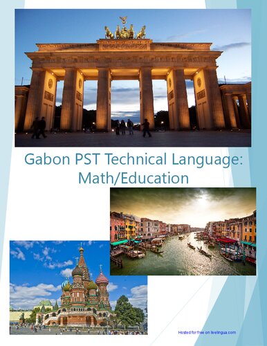 {PDF} Gabon PST Technical Language: Math/Education coll.