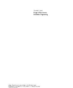 [PDF] Design of Experiments in Chemical Engineering: A Practical Guide Lazic? Z.R.