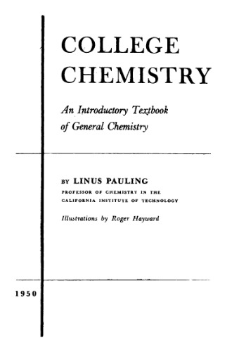 [PDF] College Chemistry : An Introductory Textbook of General Chemistry Linus Pauling