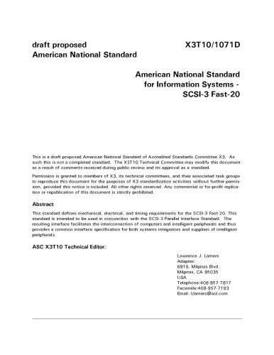 {PDF} SCSI-3 Fast-20 (F20 r06) T10 Technical Committee