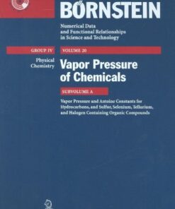 [PDF] Vapor Pressure and Antoine Constants for Hydroncarbons, and Sulfur, Selenium, Tellurium, and Halogen Containing Organic Compounds J. Dykyj, J. Svoboda, R.C. Wilhoit, M. Frenkel, K.R. Hall