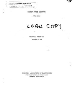 {PDF} Error-free coding Elias, Peter