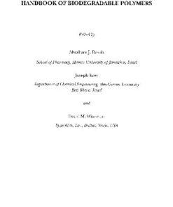 [PDF] Biodegradable polymers and plastics M. Vert, J. Feijen, A. Albertsson, G. Scott, Emo Chiellini