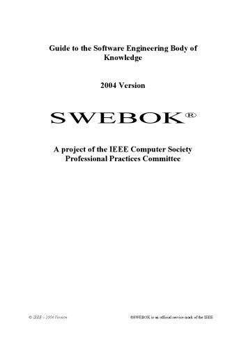 [PDF] Guide to the Software Engineering Body of Knowledge IEEE Computer Society