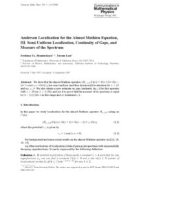 [PDF] Communications in Mathematical Physics - Volume 195 A. Jaffe (Chief Editor)