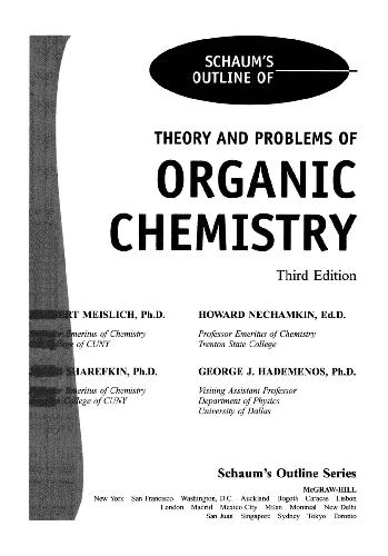 [PDF] Schaum's Outline of Theory and Problems of Organic Chemistry George Hademenos