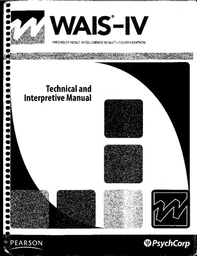 {PDF} WAIS-IV: Technical and Interpretive Manual David Wechsler