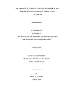 {pdf} The influence of a physical conditioning program on the transient electrocardiographic changes induced by exercise Cochran, Leroy Braxton