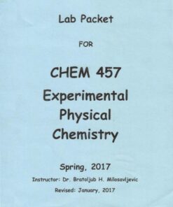 {pdf} Lab Packet for Chem 457 Experimental Physical Chemistry Bratoljub H. Milosavljevic