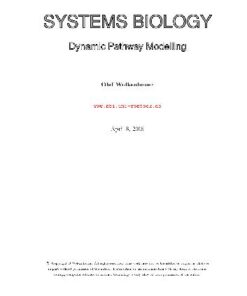 {PDF} SYSTEMS BIOLOGY Olaf Wolkenhauer